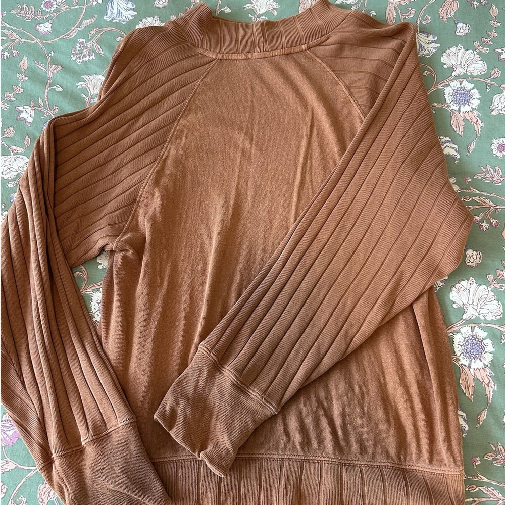 Free People Rust Ribbed Sweater - Picture 3 of 3